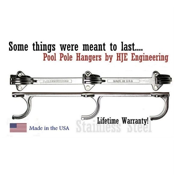 Lifetime Guarantee Commercial Grade Swimming Pool Pole Brush Hangers Hooks USA - Picture 1 of 5